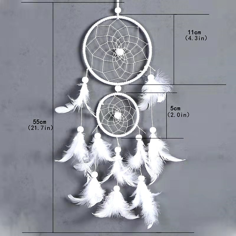 Boho Dream Catcher Handmade Gift Wall Hanging Decor Art Ornament Craft Feather For Kids Bedroom Wedding Festival 55*11cm2