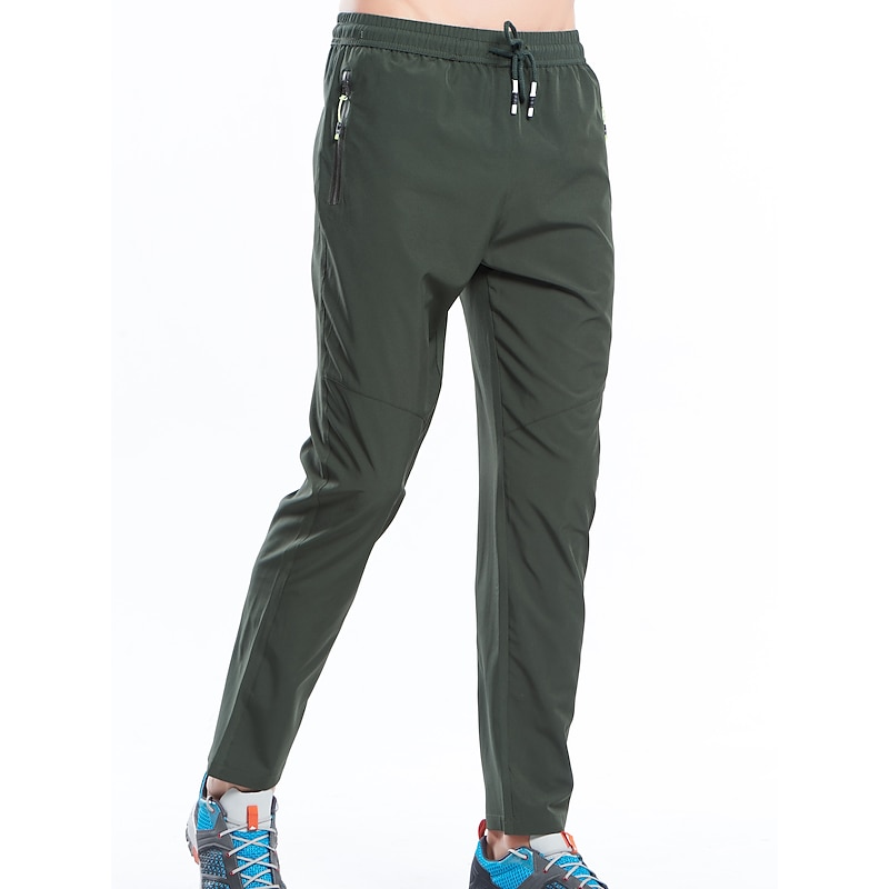 Men's Hiking Pants Trousers Summer Outdoor Skin Friendly Comfort Multi-Pockets Quick Dry Pants / Trousers Bottoms Drawstring Elastic Waistband Zipper Pocket Black Army Green Spandex Elastane Hunting4