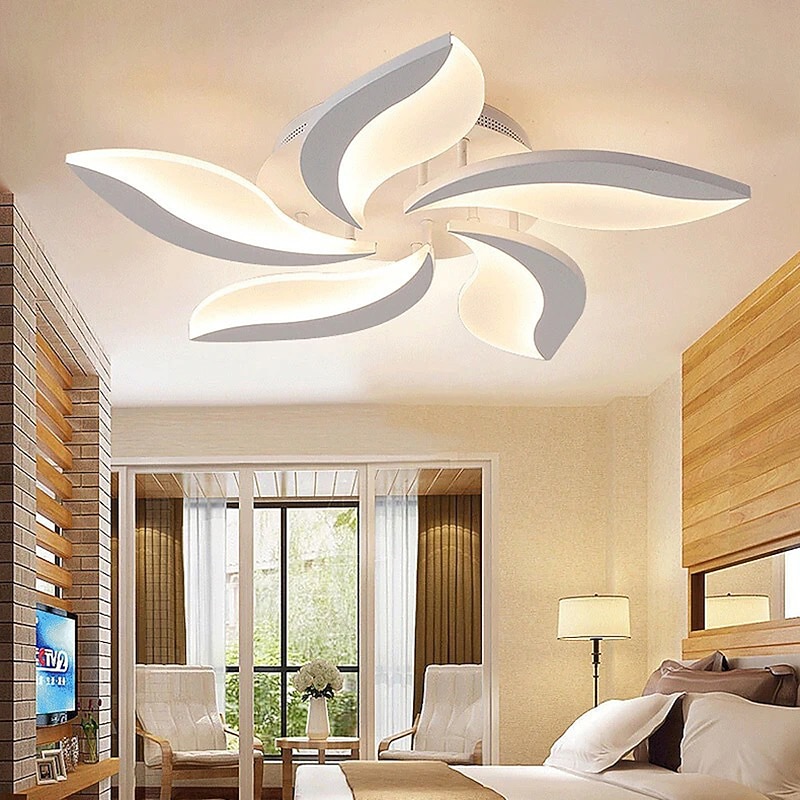 LED Ceiling Light Bedroom Light APP Control with Stepless Dimming Acrylic Ceiling Panel Lamp Unique Minimalist Livingroom AC220V AC110V Flower Design2