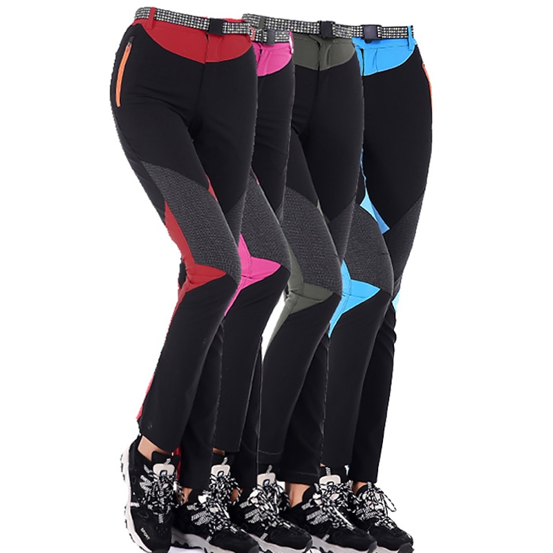 Women's Hiking Pants Trousers Patchwork Summer Outdoor Regular Fit Quick Dry Lightweight Sweat wicking Wear Resistance Pants / Trousers Army Green Red Spandex Fishing Climbing Camping / Hiking4