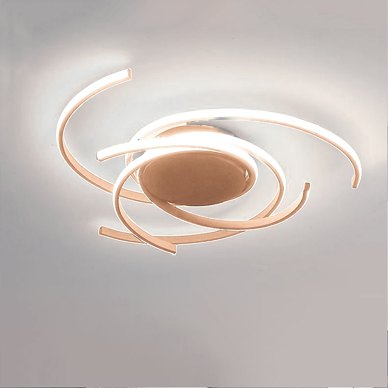 LED Ceiling Light 56 cm Rose Gold Green Khaki Champaign Gold Desert Rose Gold Flush Mount Lights Aluminum Silica Gel Geometric 72W Dimmable with Remote Control for Kitchen Bedroom Home Lighting