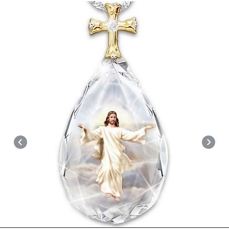 crystal cross necklace two-color pendant  fashion jesus prayer necklace