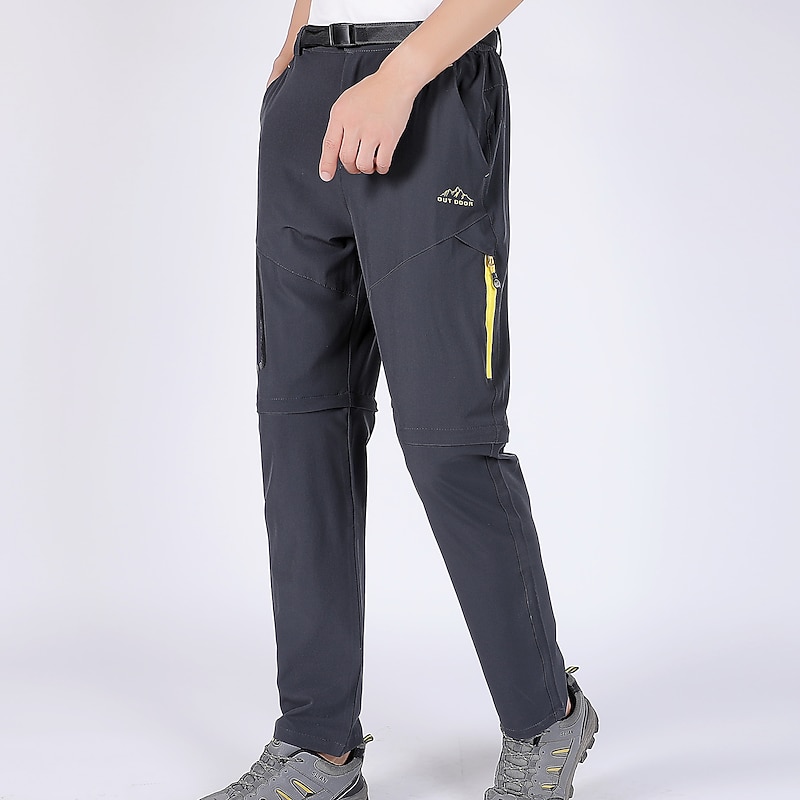 Men's Convertible Pants / Zip Off Outdoor Fishing Travel Hiking Cargo Work Safari Pants Trousers Summer Waterproof Quick Dry Lightweight Breathable Elastane Zipper Pocket Elastic Waist Bottoms4