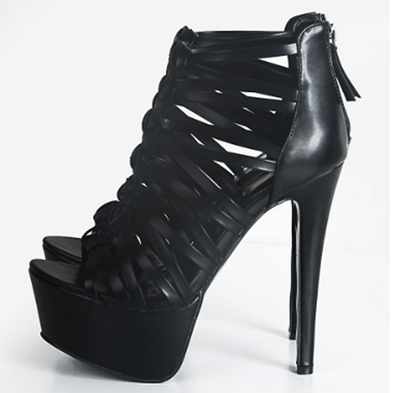Women's Strappy Platform Stiletto Heels – Sexy Lace-Up Open Toe High Heel Sandals3
