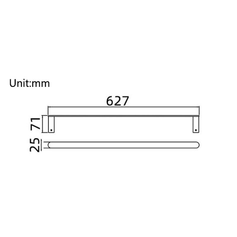 Stainless Steel Towel Bar Wall Mount Mattle Black Single Rod Bathroom Towel Hanger Rack Long Pole4