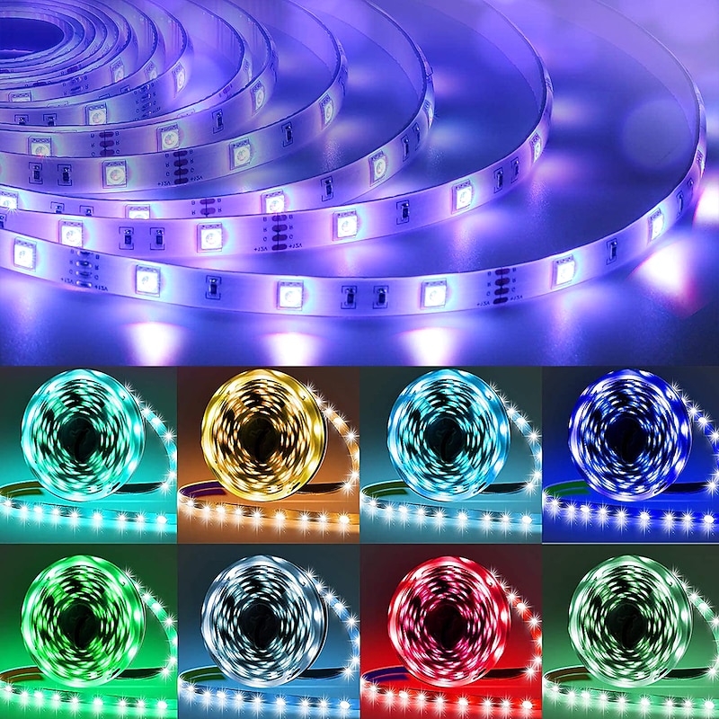 LED Strip Light RGB Bluetooth Smart APP Control 5M 10M 15M 20M 5050SMD Music Sync Color Changing Bedroom Home TV BackLight Party Decoration2