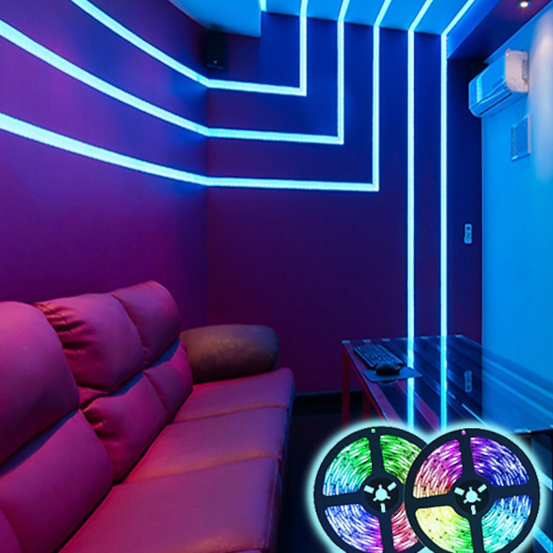 LED Strip Lights RGB 10M 32.8ft Christmas Tiktok TV Backlight 600LEDs Flexible Color Change SMD 2835 with 44 Keys Controller 100-240V Power Supply for Home Bedroom Kitchen2