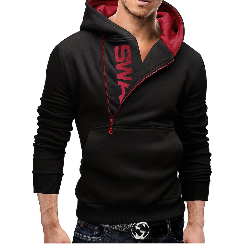 Men's Hoodie Black Yellow Red Navy Blue Royal Blue Hooded Cotton Active Cool Winter Clothing Apparel Hoodies Sweatshirts  Long Sleeve4