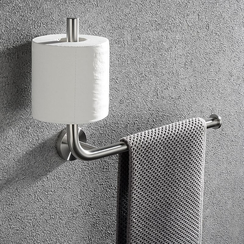Toilet Paper Holder Vertical Installation Towel Bar Detachable 304 Stainless Steel Brushed Nickel and Matte Black 1pc3