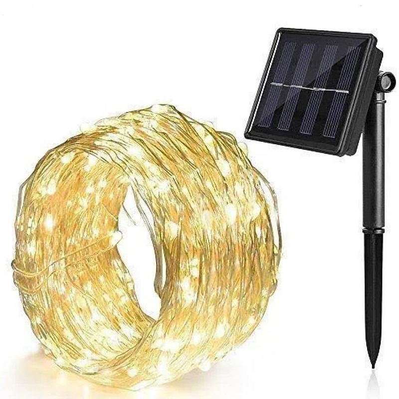 Christmas Tree Solar String Lights, Christmas 24M Warm White LEDs for Christmas Outdoor Decor & Celebrations