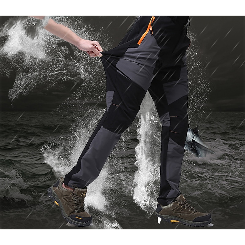 Men's Cargo Pants Hiking Pants Work Pants Trousers Safari Outdoor Pants Water Resistant Windproof Quick Dry Stretch 3 Zipper Pocket Elastic Waist Bottoms Black Khaki Army Green Climbing2