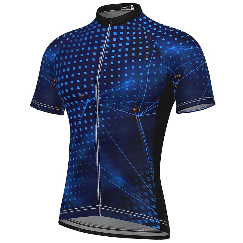 Men's Cycling Jersey Graphic Polka Dot Patterned Short Sleeve Bike Jersey Top with 3 Rear Pockets Mountain Bike MTB Road Bike Cycling Quick Dry Soft Reflective Strips Back Pocket Sports Black Red Blue2