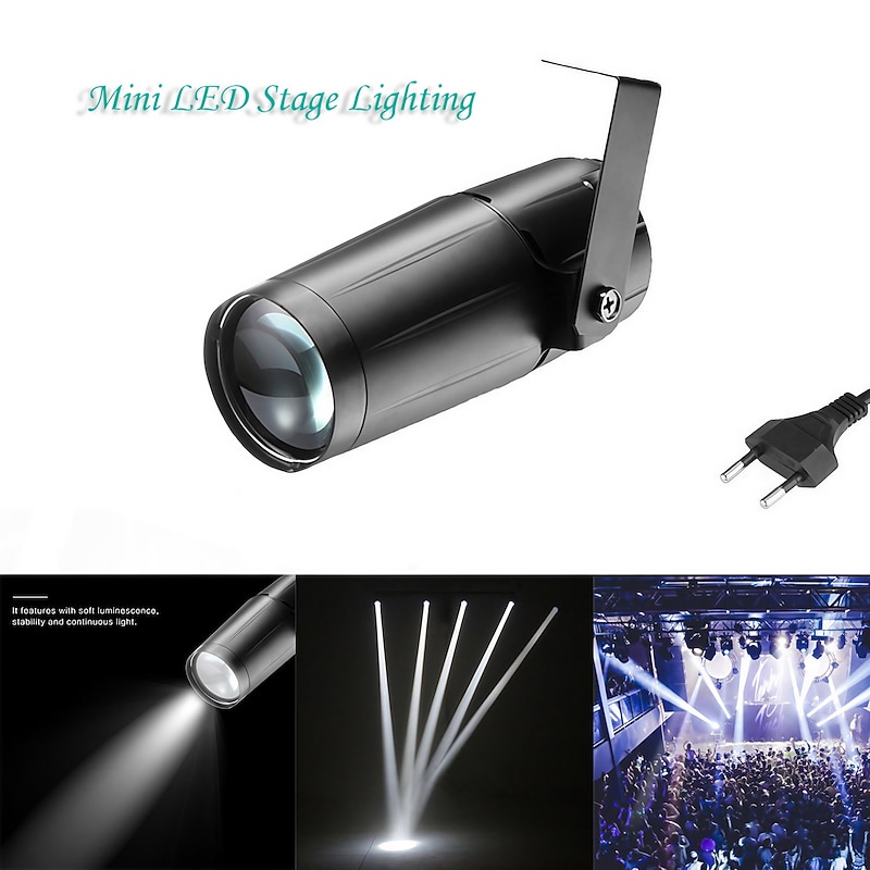 Party Lights Indoor LED Pinspot Stage Light 3W White Color with Single Stand for Dance Halls KTV Party Home Wedding Lighting Decoration
