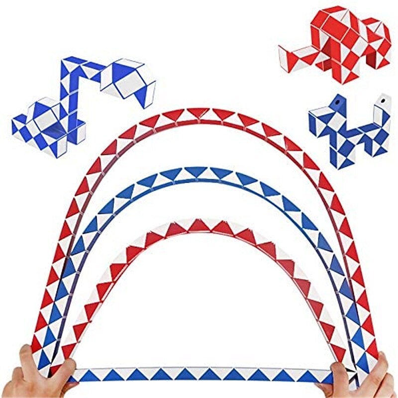 MoYu Fidget Snake Cube Twist Puzzle Magic Snake for Festive, Adults, Teens,Party Favors Stocking Stuffers Goodie Bag Fillers - 3 Pcs2