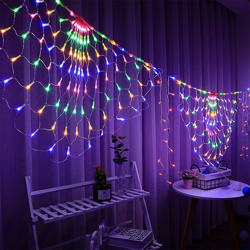 Peacock LED Net Light Outdoor Mesh Light 3M 424LED Window Curtain String Light For Backdrop Wall Christmas Fairy Holiday Light EU US AU UK Plug