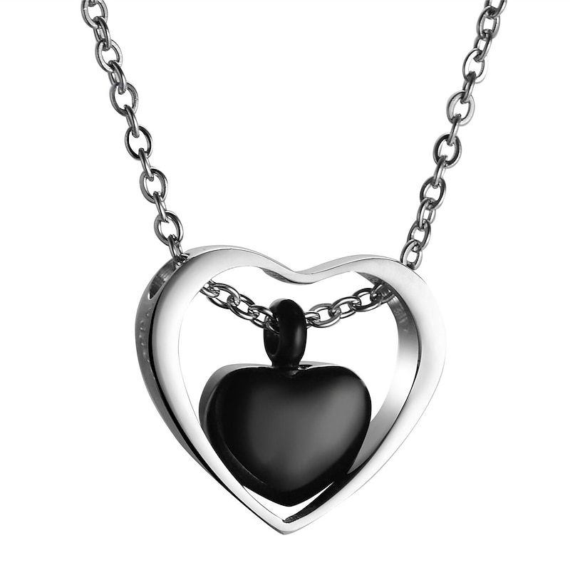 memory cremation ashes jewelry double heart urn necklace for ashes keepsake memorial pendant urn lockets for ashes for loved one(silver and gold)4