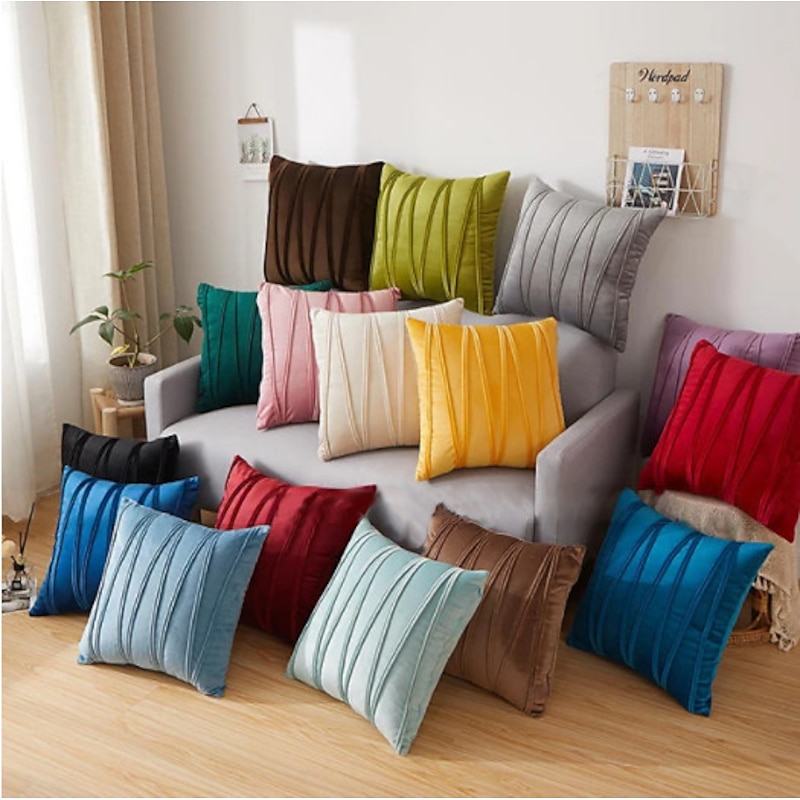 Decorative Toss Pillows Velvet Cover for Pillows Pillow Case Cover Home office Pillow Case Cover Modern Sample Room Cushion Cover Outdoor Cushion for Sofa Couch Bed Chair Pink Blue Sage Green Purple