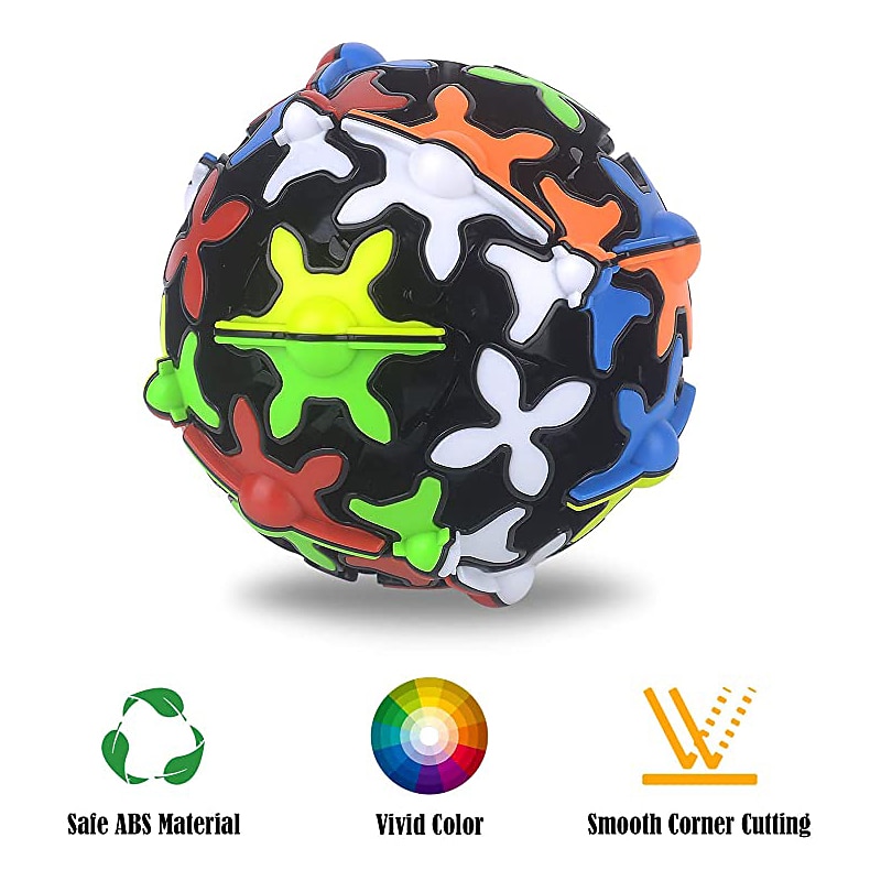 QiYi Speed Cube Set,Sphere Puzzles Magic Ball Brain Teasers Toy,360 Degree Rotating Three-Dimensional Gear Cube,Magic Cube Fidget Toy for Festive and Adults4