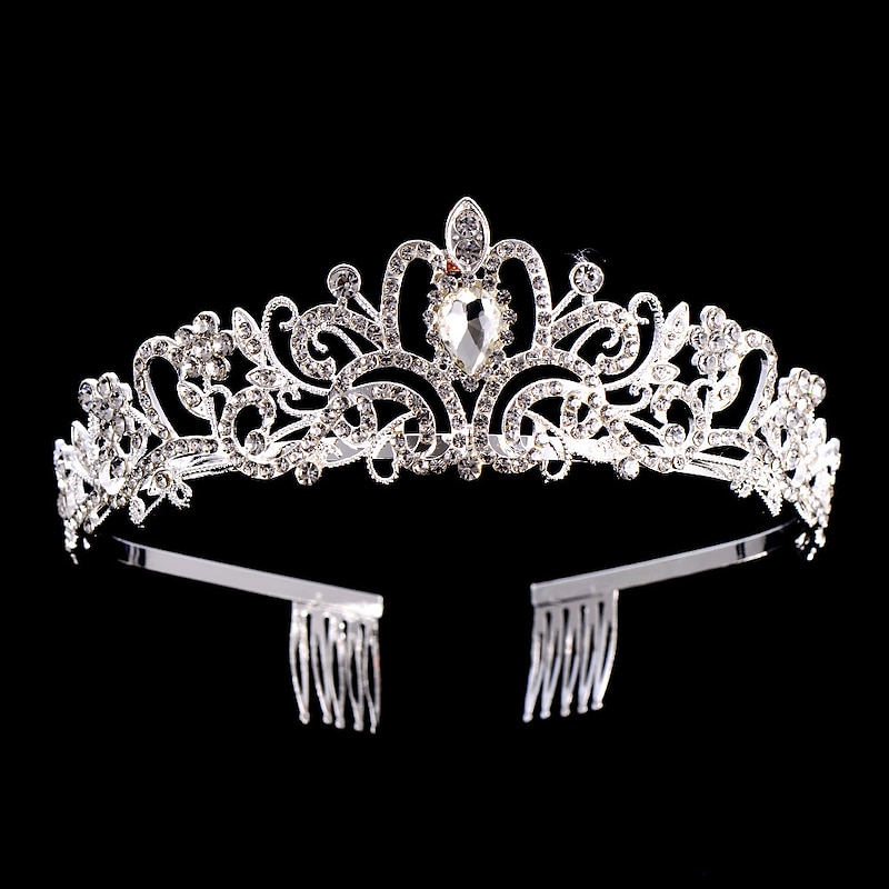 Crystal Tiara Crown for Women Prom Queen Crown Quinceanera Pageant Crowns Princess Crown Rhinestone Crystal Bridal Crowns Tiaras for Women Silver Gold Color2