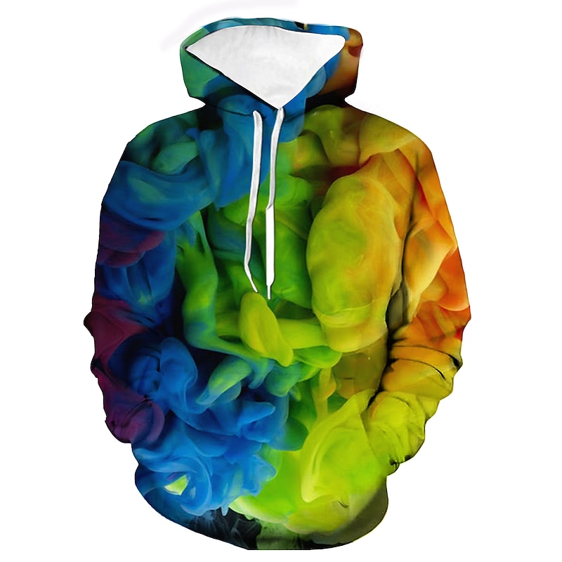 Men's Rainbow Hoodie Hoodies Sweatshirt Casual Long Sleeve Hooded Outdoor Street Holiday Yellow Purple Spring & Summer Designer2