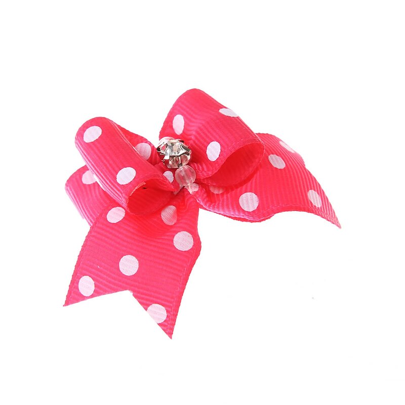 Dog Cat Pets Ornaments Hair Accessories Hair Bow Rhinestone Strobe / Flashing Handmade Polka Dot Bowknot Rhinestone 10pcs4