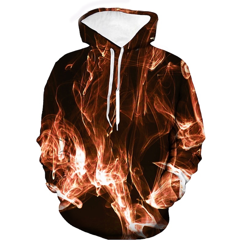Men's Graphic Hellfire Flames Flame Hoodie Hoodies Sweatshirt Basic Casual Long Sleeve Hooded Daily Going out Yellow Red Spring & Summer Designer4