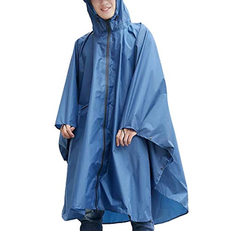 Men's Women's Rain Poncho Hiking Raincoat Waterproof Hiking Jacket Outdoor Waterproof Quick Dry Lightweight Sweat wicking Jacket Poncho Top Fishing Climbing Beach Army green (unisex) Matcha (unisex3