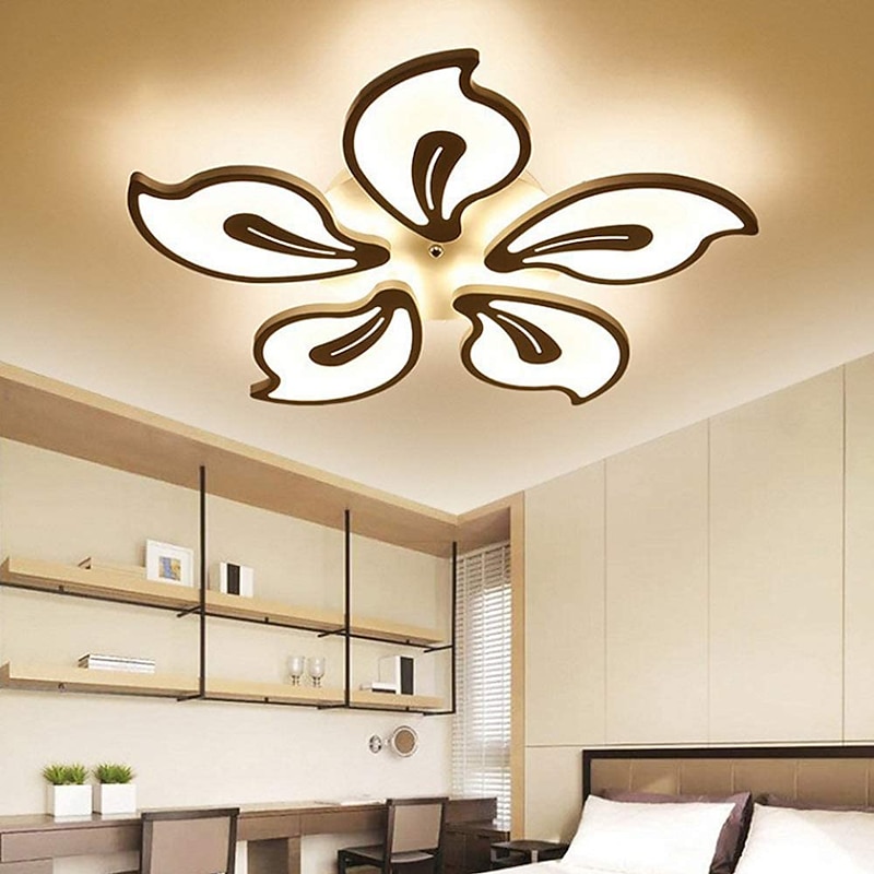 65/80/90/100 cm Dimmable Ceiling Light LED Flush Mount Lights Metal Artistic Style Floral Style Painted Finishes Modern 110-120V 220-240V / CE Certified Flower Design3