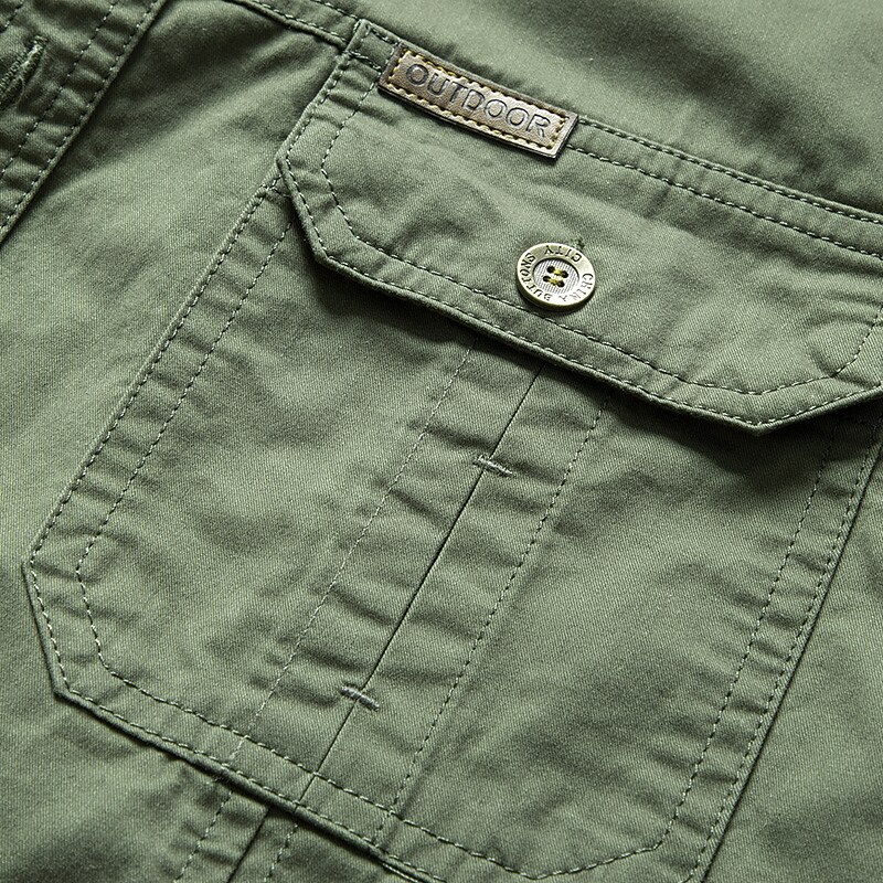 Men's Shirt Workwear Shirts Work Shirt Button Up Shirt Cargo Shirt Black Yellow Army Green Blue Khaki Short Sleeve Plain Solid Colored Collar Turndown Casual Daily Button-Down Clothing Apparel 1004