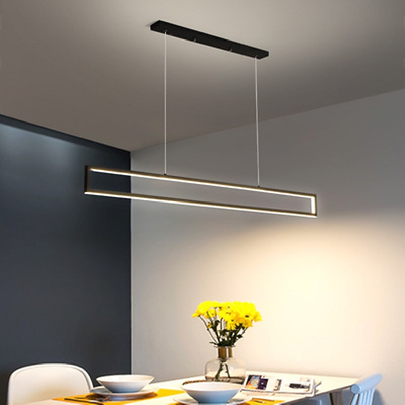 100 cm LED Pendant Light Island Light Geometric Shapes Single Design Pendant Light Metal Artistic Style Modern Style Black Artistic LED 110-120V 220-240V3