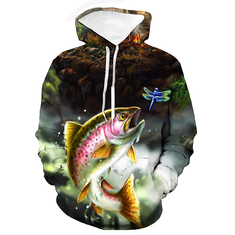 Men's Graphic Animal Hoodie Hoodies Sweatshirt Basic Casual Long Sleeve Hooded Daily Going out Red Blue Spring & Summer Designer3