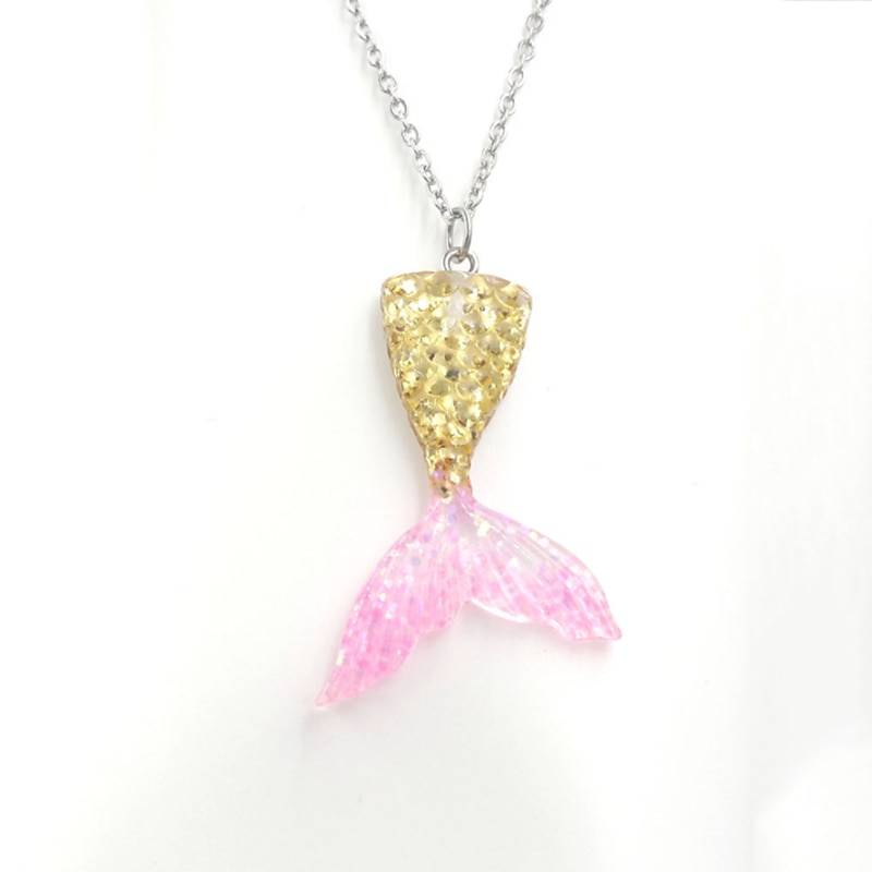 1pcs Kids / Toddler Girls' Active / Sweet Holiday Blue Color Block Fairytale Theme Polyester Necklace Blue / Purple / Gold One-Size Fit In Mermaid Swimwear4