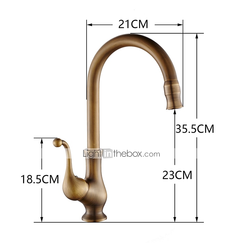 Traditional Kitchen Sink Mixer Taps Deck Mounted Brass, Vintage Retro Kitchen Faucet Single Handle Standard Spout Vessel Tap4