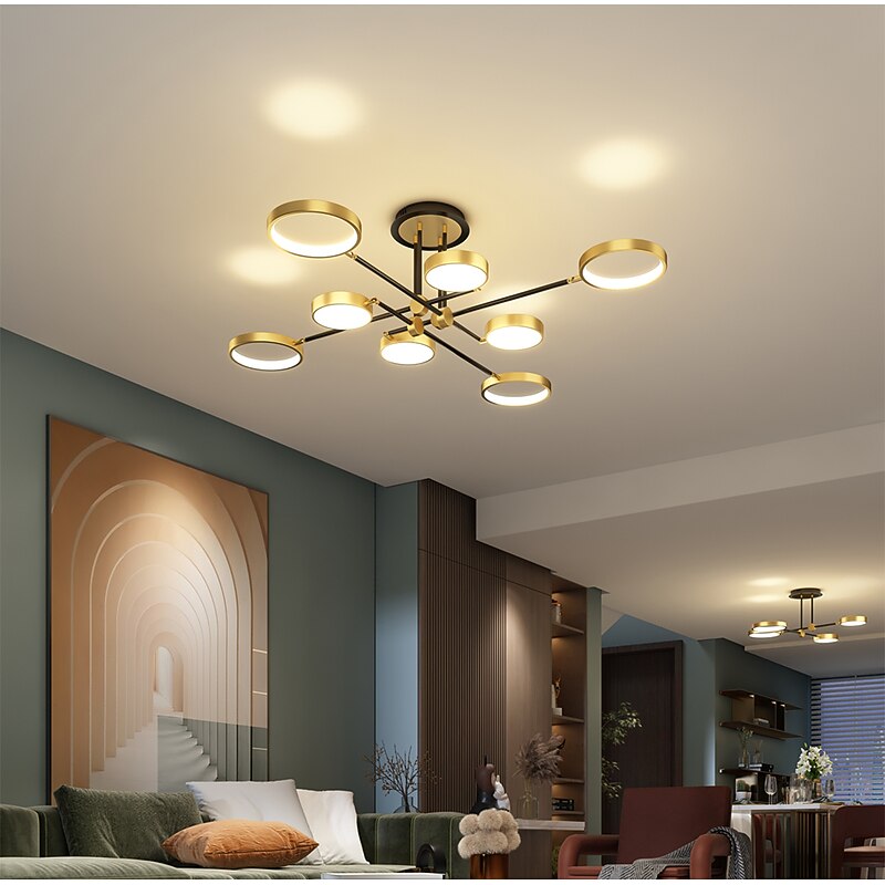 LED Ceiling Light Dimmable Light Modern Black Gold Circle Design 75 cm Flush Mount Lights Aluminum LED Nordic Style 220-240V3
