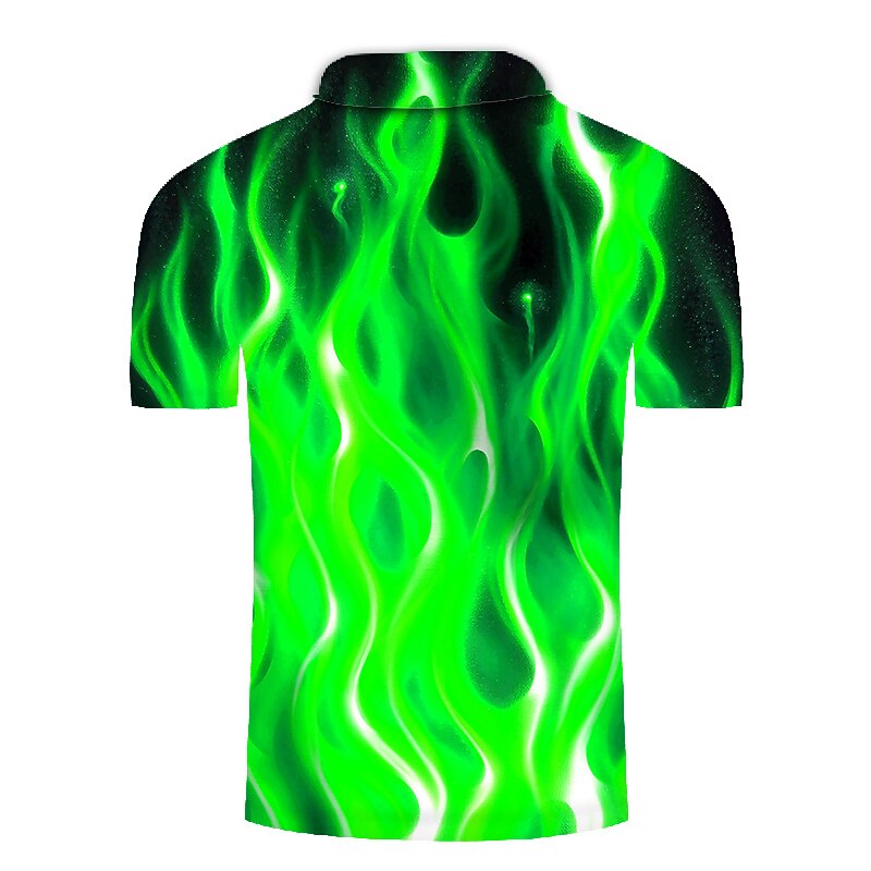 Men's Graphic Polo Shirts Golf Shirt Short Sleeve Polo Shirts Collared Shirts Casual Vacation Wear Rave Wear Party Outfits Buttons 3D Print Yellow Pink Blue3