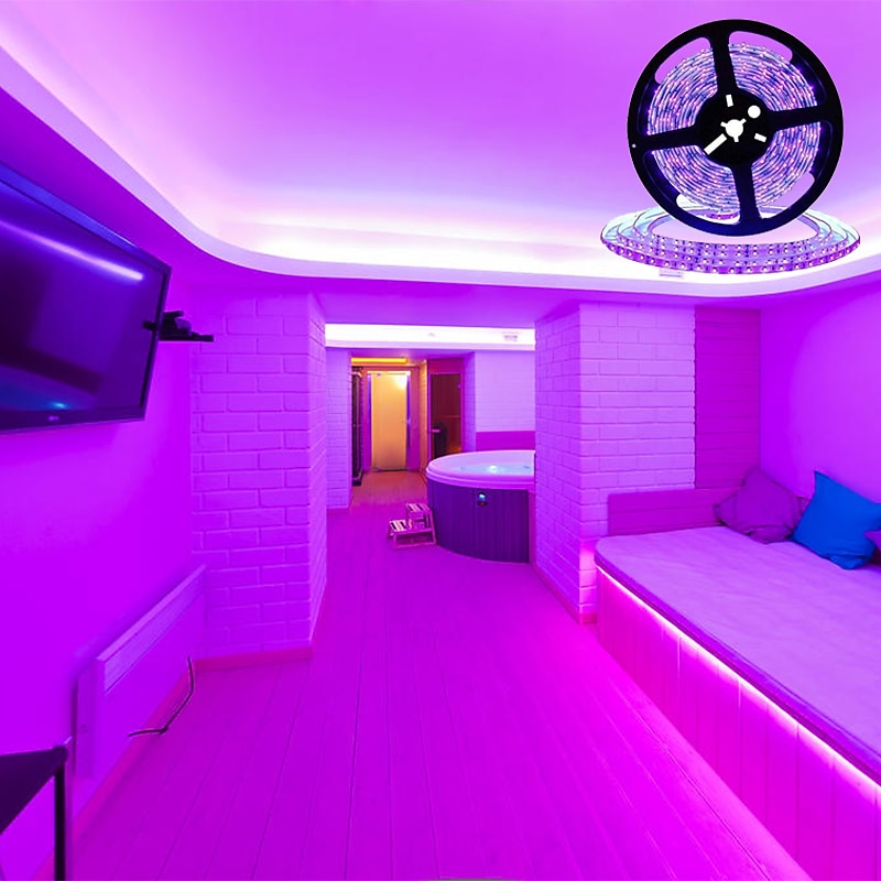 UV Black Light LED Strip Lights 16.4FT 5M Flexible 395-405nm 2835SMD 8mm Flexible DC12V for Indoor Dance Party Stage Lighting Body Paint4