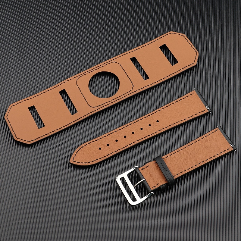 Watch Band for Samsung Watch 7/6/5/4 40/44mm, Galaxy Watch 5 Pro 45mm, Galaxy Watch 6/4 Classic 42/46/43/47mm, Watch 3, Active 2, Gear S3 S2 Genuine Leather Replacement  Strap 20mm 22mm Wristband3