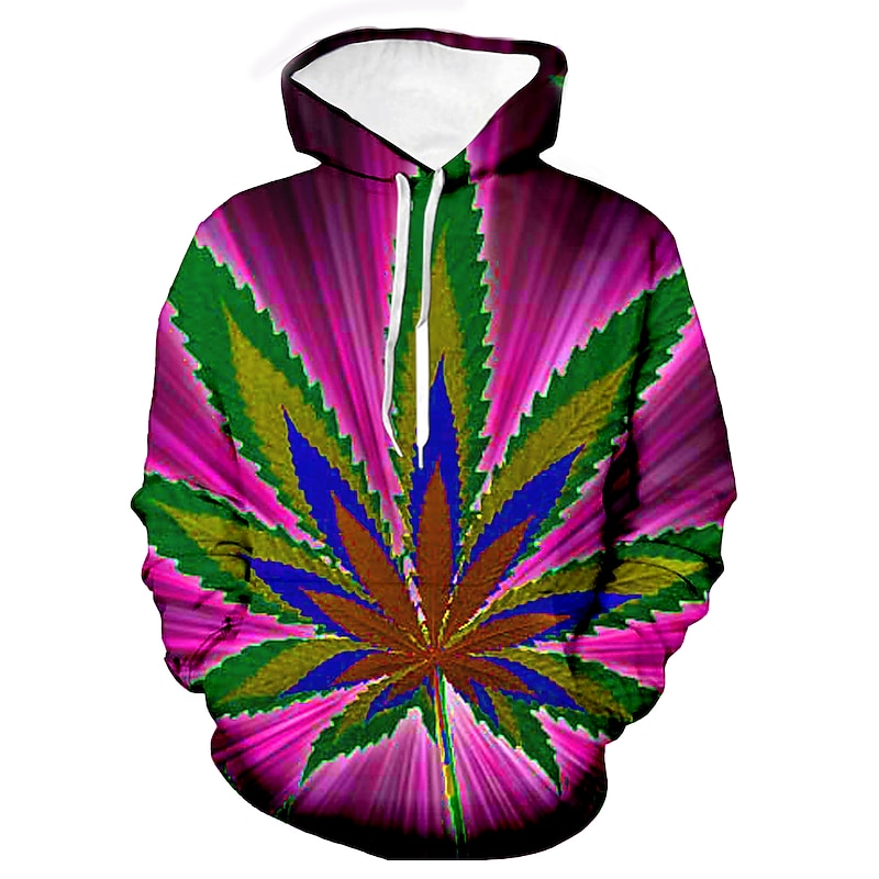 Men's Trees / Leaves 3D Hoodie Hoodies Sweatshirt Country Casual Long Sleeve Hooded Party Daily Holiday Black Green Purple Spring & Summer Designer4