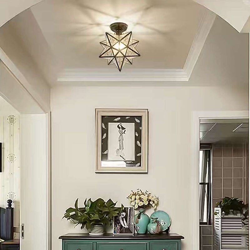 LED Mini Ceiling Light Porch Light Corridor Light Black Gold 20 cm Metal Vintage Style Novelty Painted Finishes Traditional Classic Nordic Style 110-120V 220-240V3