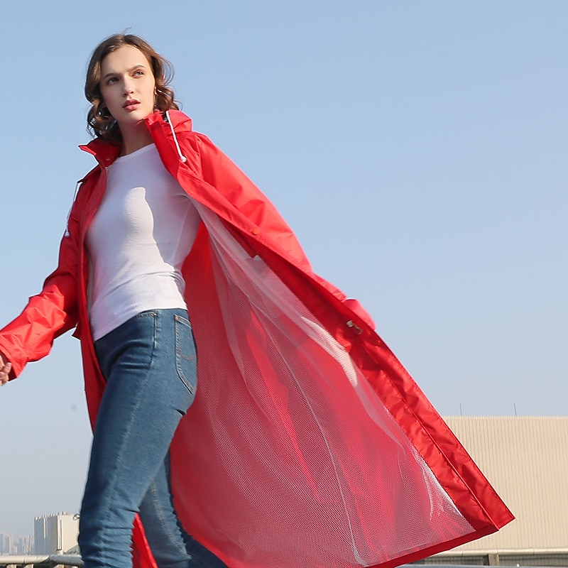 Women's Men's Rain Poncho Waterproof Rain Jacket Raincoats Winter Summer Outdoor Windproof Quick Dry Lightweight Breathable Windbreaker Top Hunting Fishing Climbing Scarlet-Double3