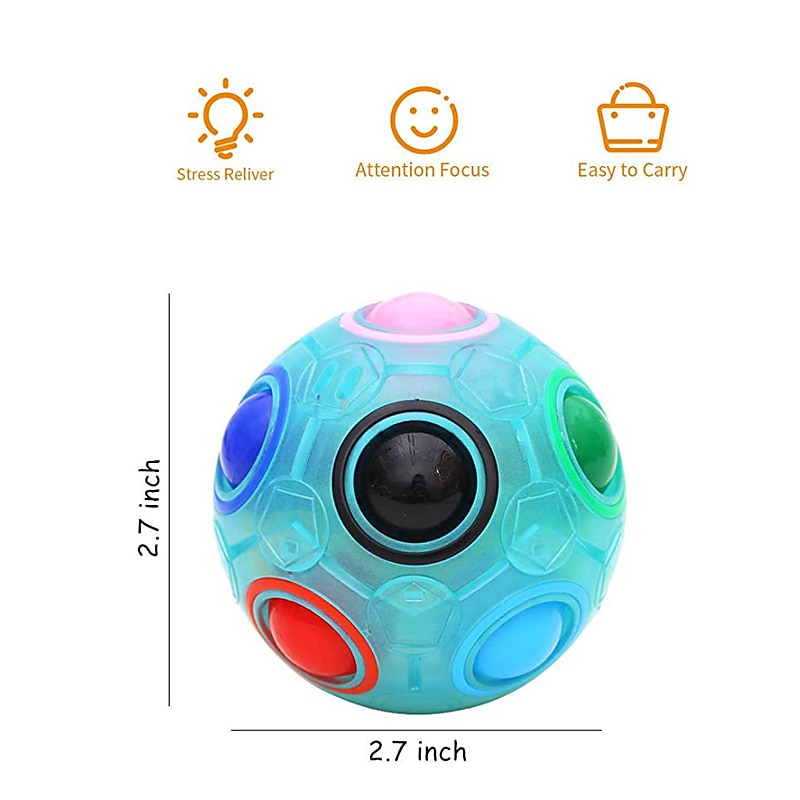 Rainbow Puzzle Ball Cube Magic Rainbow Ball Puzzle Color Shift Puzzle Ball Fidget Toy Stress Reliever Brain Teaser for Festive and Adults Set of 23