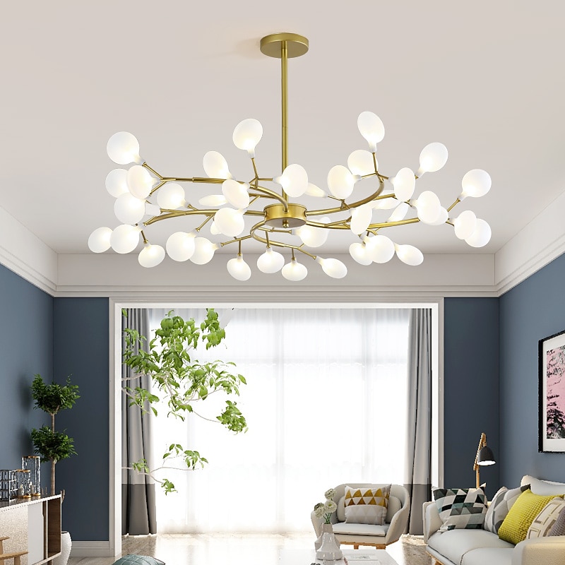 LED Pendant Light Chandelier Black Gold 18/30/36/45/54 Heads Sputnik Design Metal Sputnik Painted Finishes Contemporary Nordic Style 110-240V2