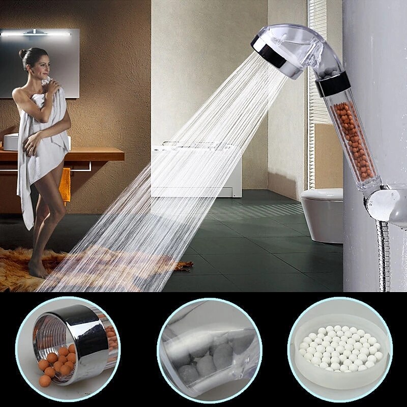 300 Holes Super Pressure Shower Head With Chrome Square Rainfall Handhold Water Saving Sprayer,Stainless Steel Plate and Durable Material2