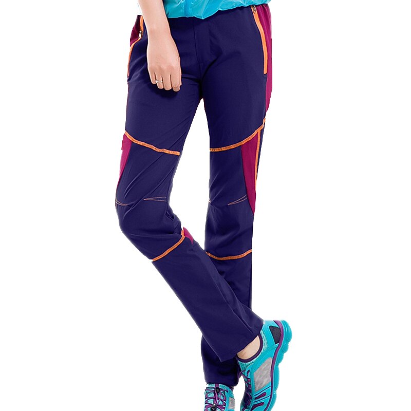 Women's Hiking Pants Trousers Patchwork Summer Fall Outdoor Waterproof Windproof Skin Friendly UV Resistant Pants / Trousers Bottoms Black Sky Blue Camping / Hiking Ski / Snowboard Fishing S M L XL2