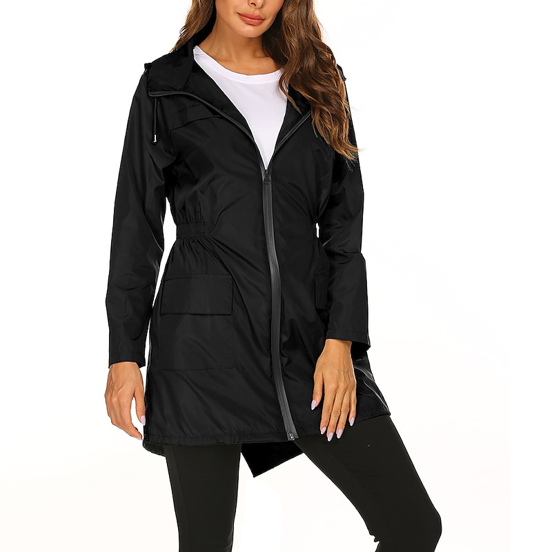 Women's Hiking Raincoat Waterproof Hiking Jacket Rain Jacket Winter Outdoor Thermal Warm Waterproof Windproof Quick Dry Outerwear Coat Top Fishing Climbing Casual Black Navy Blue Dark Green Green Grey