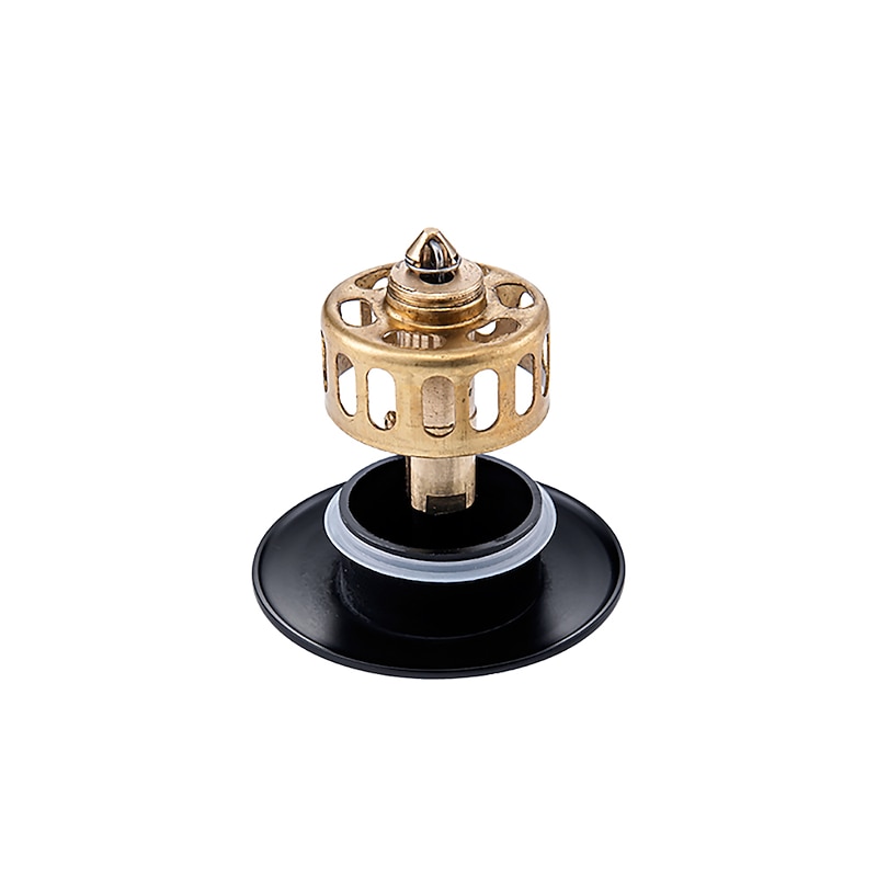 Brass Pop Up Sink Drain Stopper with Overflow Bathroom Faucet Vessel Vanity Sink Drainer(Black)3