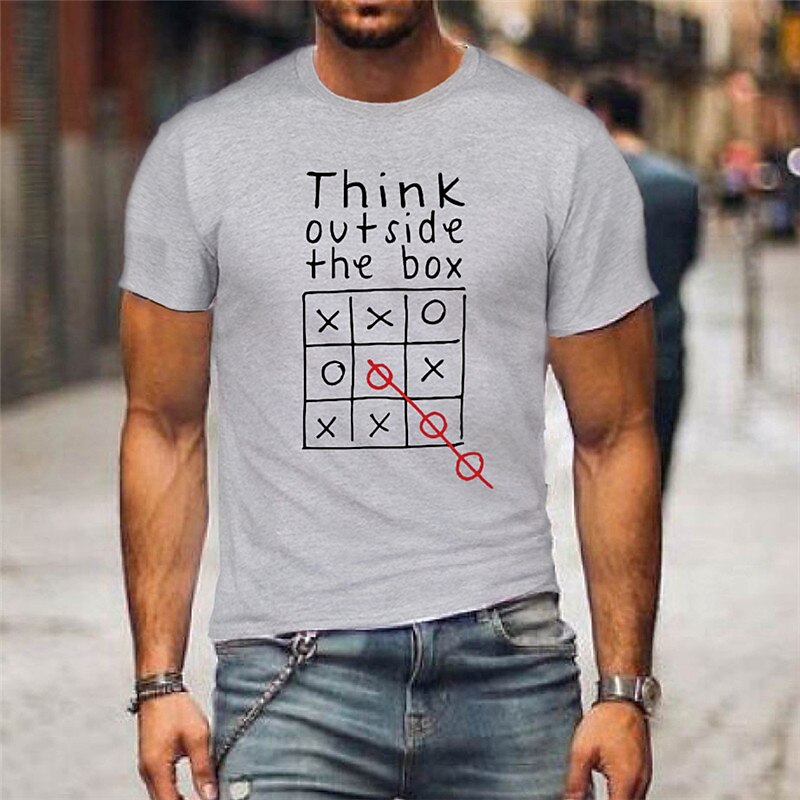 Men's Tic Tac Toe Winning Game Graphic T-Shirt Casual Lifestyle Short Sleeve Top3