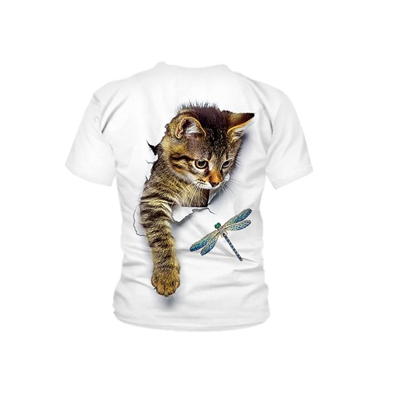 Girls' 3D Graphic Animal Cat Tee Short Sleeve 3D Print Active Cute Kids 3-12 Years2