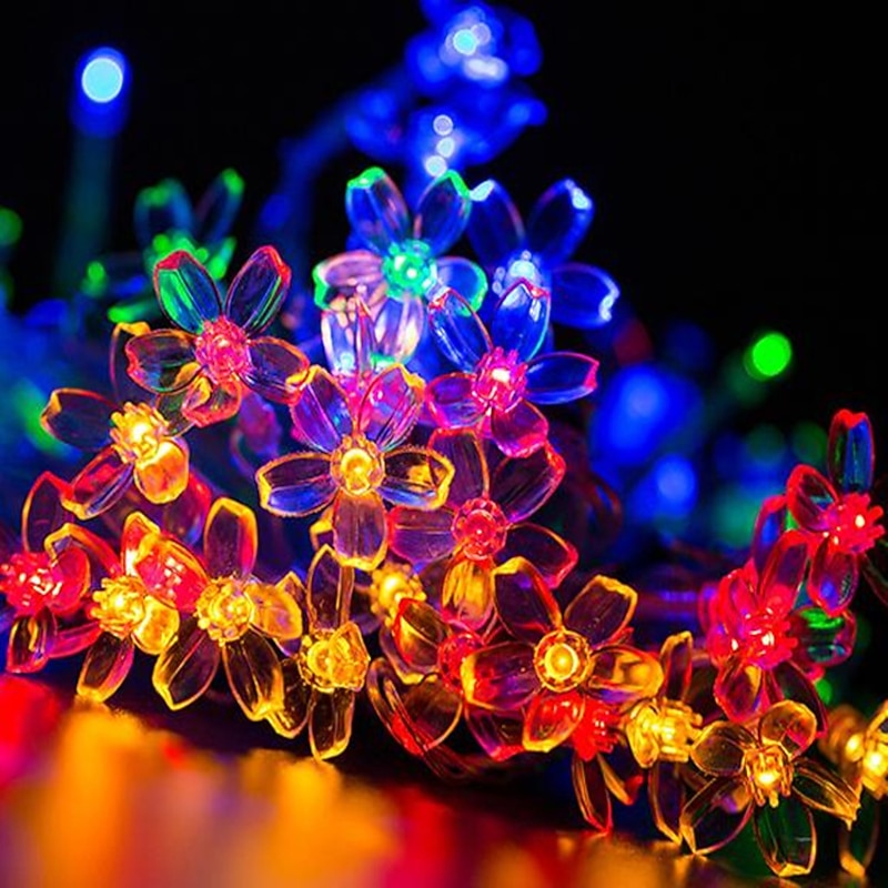 LED Cherry Blossom Fairy Light 10M String Waterproof 100 LEDs String Fairy Lights Waterproof Crystal Flowers Garland Outdoor Wedding Decoration4