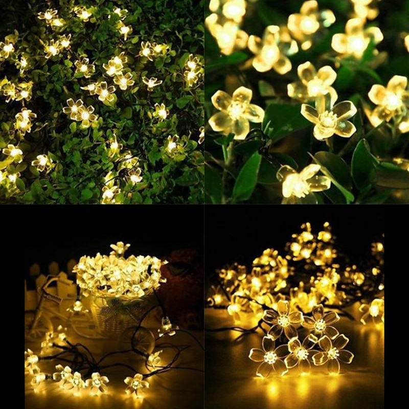 LED Cherry Blossom Fairy Light 10M String Waterproof 100 LEDs String Fairy Lights Waterproof Crystal Flowers Garland Outdoor Wedding Decoration3